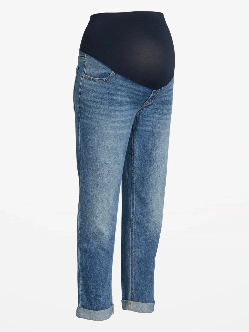 Old Navy Gray Denim Maternity Jeans with Black Belly Full Panel
